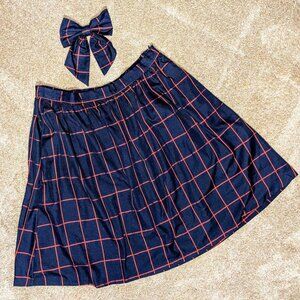 Modcloth plaid flannel skirt w/ removable bow - Size 2X